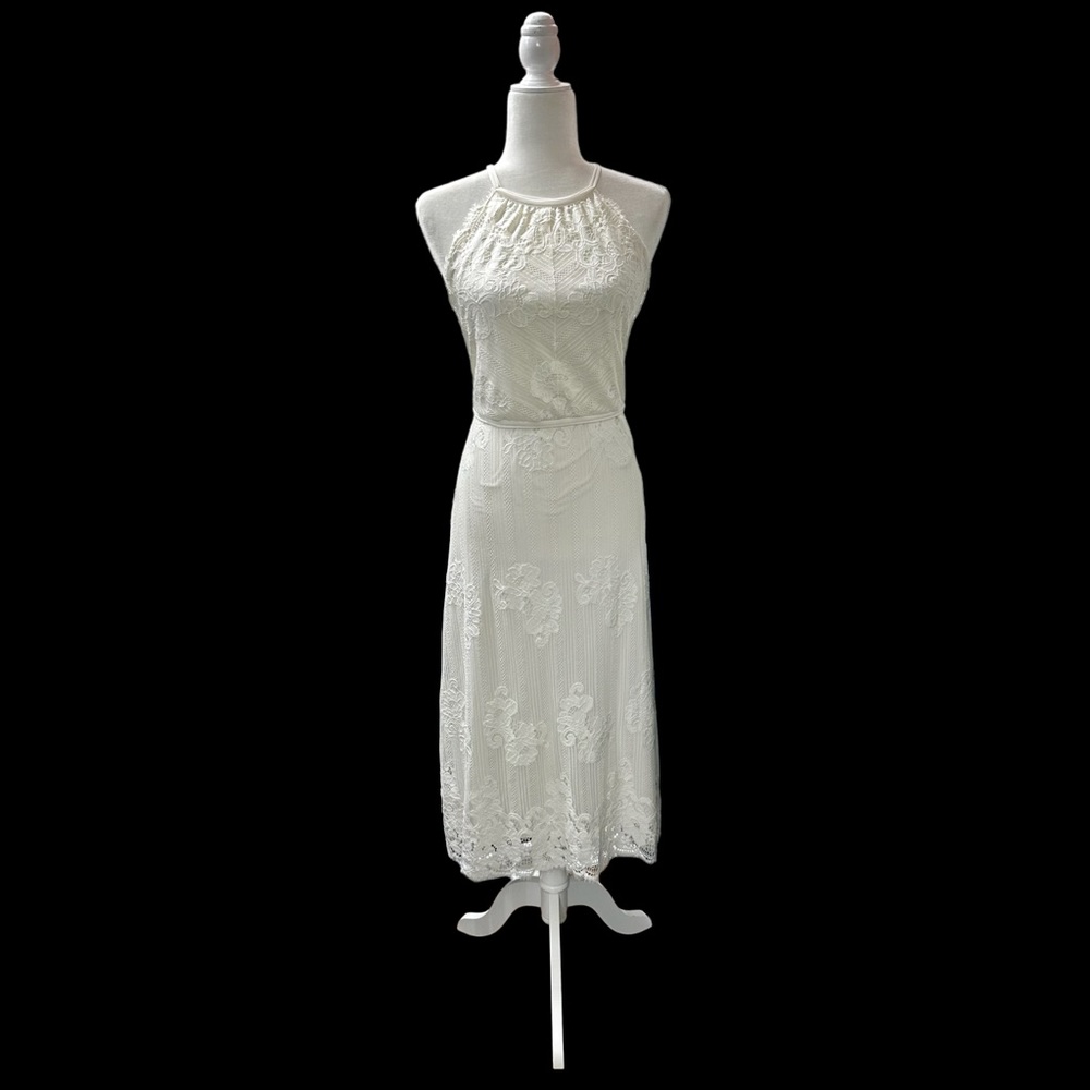 Chelsea and Violet Ivory Lace MIDI Dress